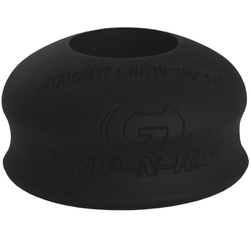 Grip-N-Rip Knob Stacker Choke-Up Ring for Baseball/Softball Bats Provides Choking Up Space & Relief from Bat Sting, Stackable for Custom Fit and Comfort (Black) - Image 1